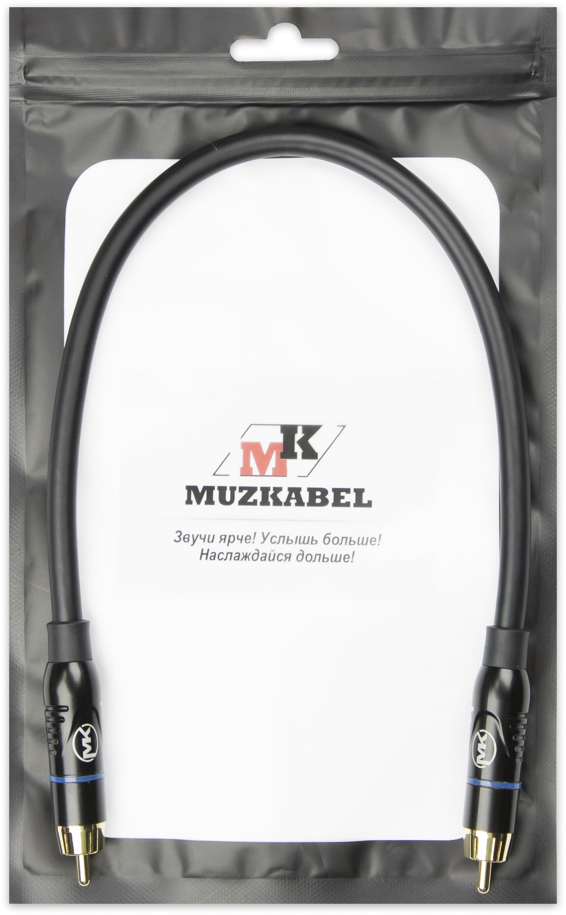 Патч-кабель MUZKABEL RSFIK4BP - 0.1 метра, RCA – RCA (Синее кольцо)