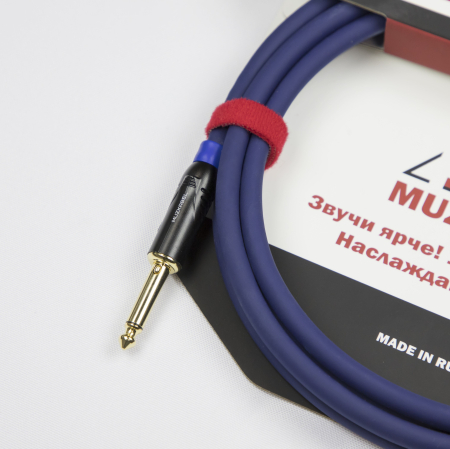 Гитарный кабель MUZKABEL JJFMK1S(RX) - 1 метр, JACK - JACK (Отсечка)