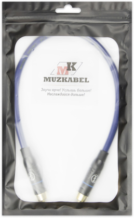 Патч-кабель MUZKABEL RSLIK1P - 0.5 метра, RCA – RCA (Синее кольцо)